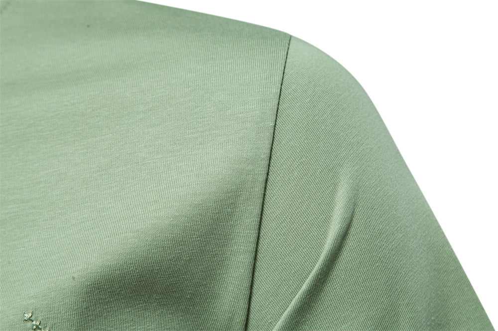 CBETS2007-4H 春夏歐碼刺繡修身型短袖休閒T恤(4色)