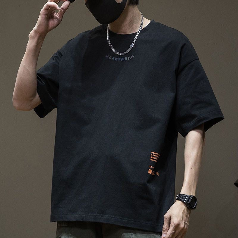 CBE253-96B 短袖T恤純棉200克圓領印花夏季潮流百搭純棉T恤(2色)