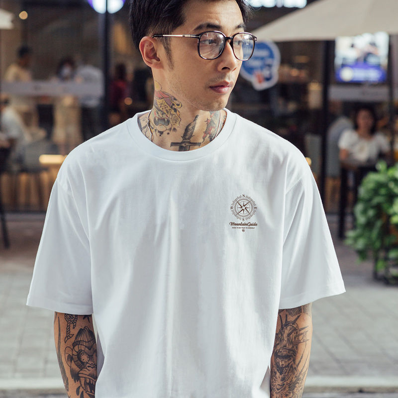 CBE258-96B 純棉200克國潮T恤潮牌ins港風T恤(2色)