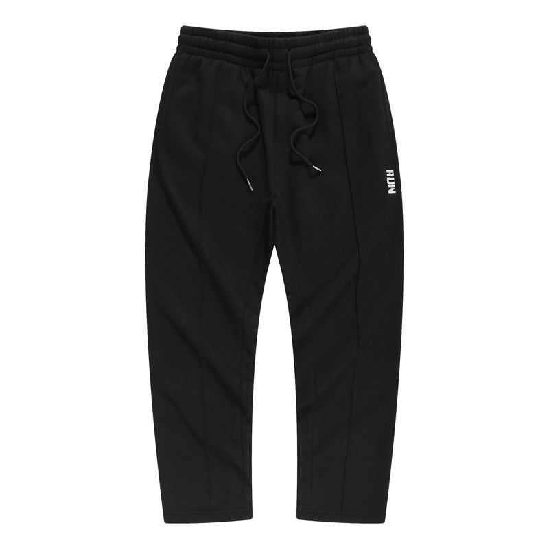 CBA95255-124B 加絨330g衛褲秋季寬鬆中性字母刺繡直筒休閒褲(3色)