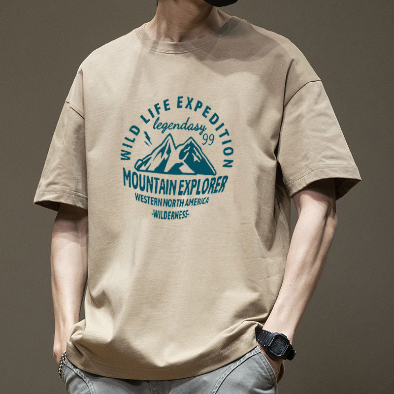 CBE0116-96B 夏季純棉200克美式短袖T恤半袖寬鬆潮流復古(6色)