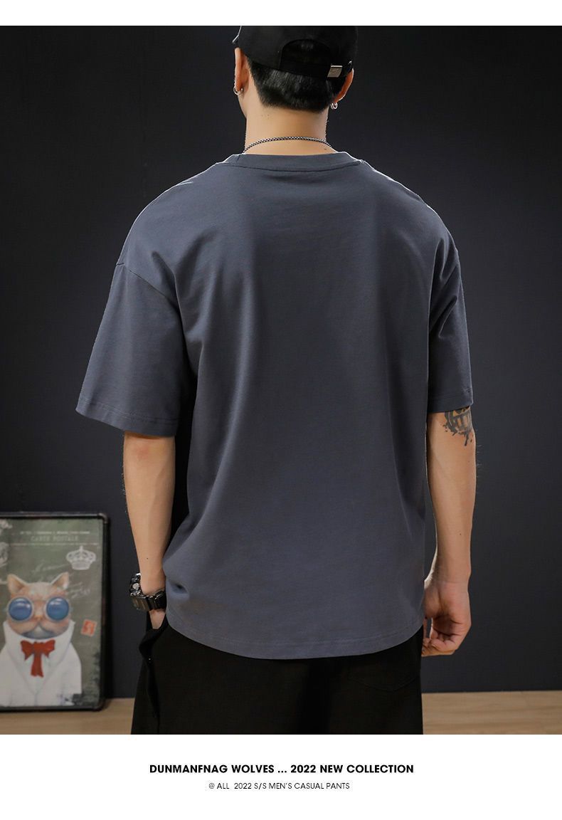 CBE367-96B 純棉200克國潮T恤夏季短袖t恤潮牌ins寬鬆大碼(6色)