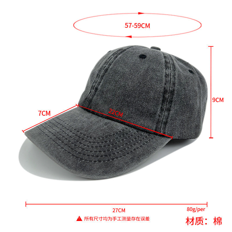 TTCHA2108002-1-1C 潮款LOGO水洗灰纯棉做旧水洗棒球帽(2色)