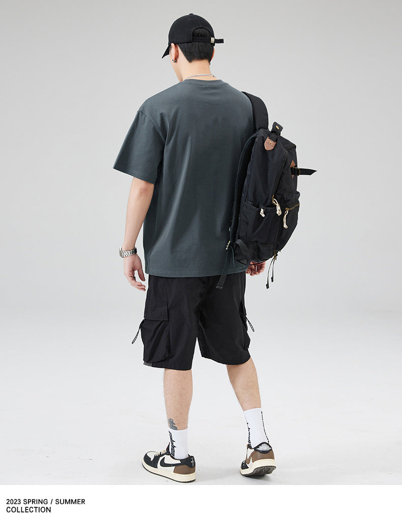 CBE1582-96B 純棉200克簡約短袖T恤夏季生寬鬆重磅潮T(3色)