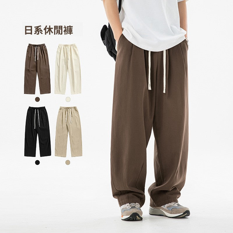 CBAK2148-8H 日系復古砂洗純棉休閒褲春季立體打褶百搭長褲(4色)