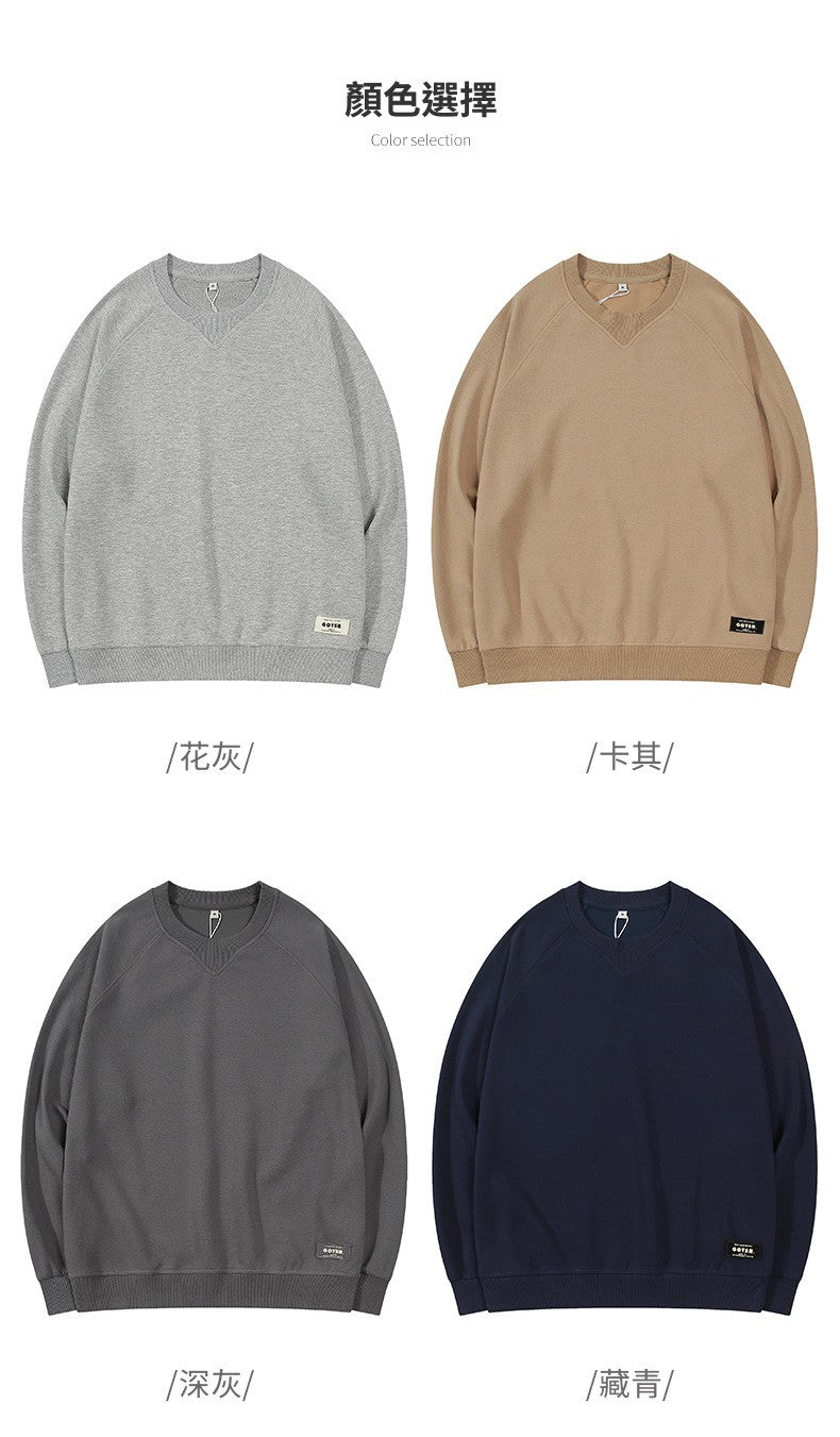 CBD33611-124B 珠地棉260克寬鬆圓領無性別日系長袖(5色)