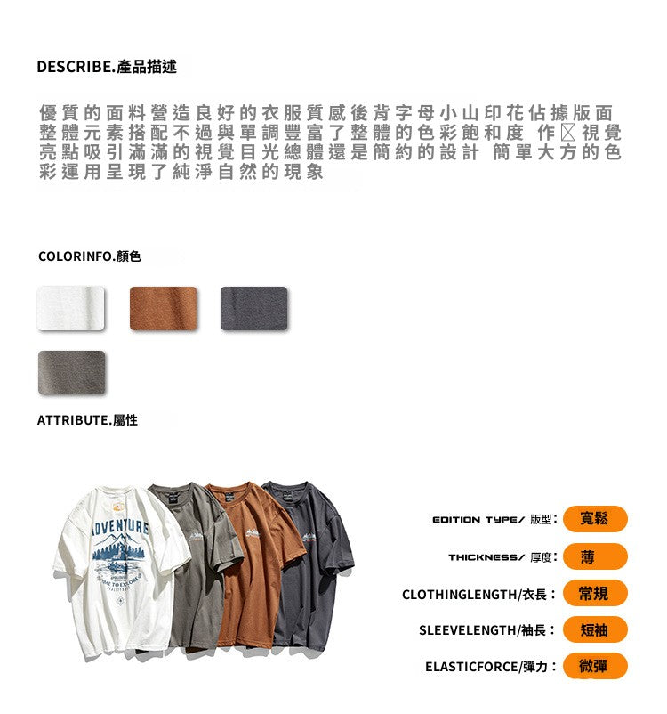 CBE521-96B 純棉200克短袖T恤夏季百搭(4色)