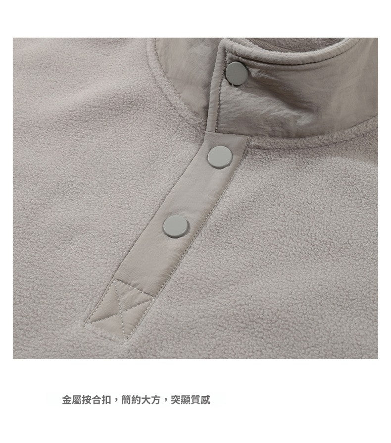 CBD55676-124B 秋季搖粒絨半開衫加絨立領上衣(4色)