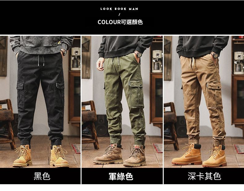 CBACFG26-65B 美式重磅純棉工裝褲直筒耐磨彈力束脚(3色)