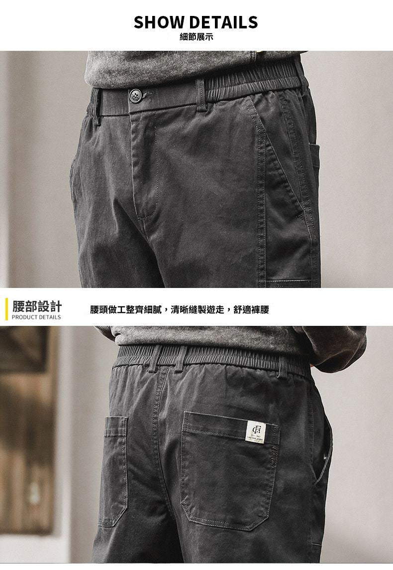 CBACFG26-65B 美式重磅純棉工裝褲直筒耐磨彈力束脚(3色)