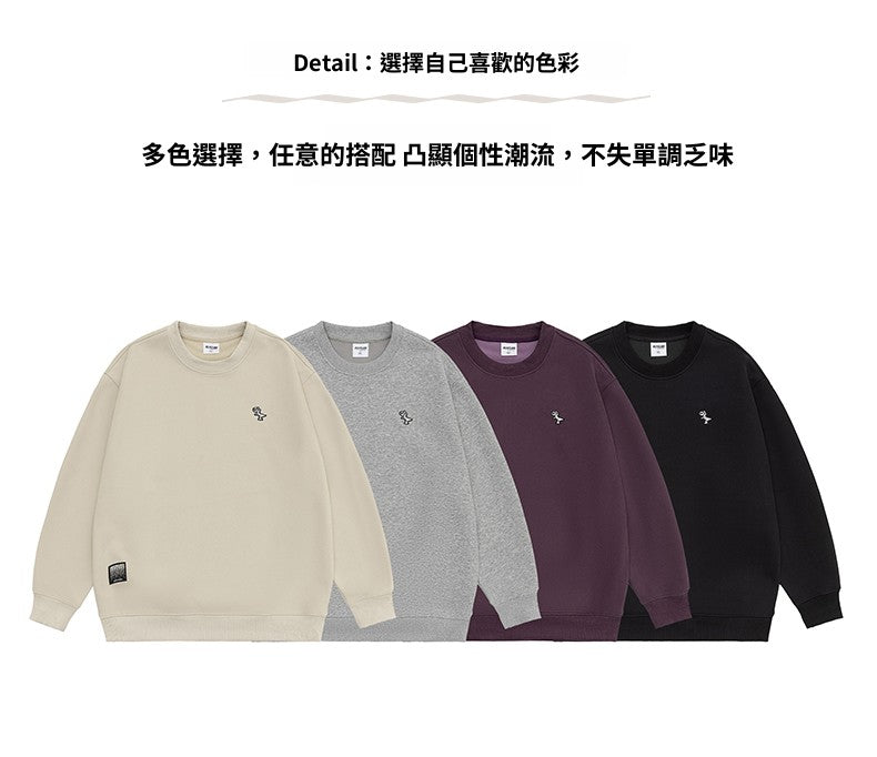 CBDFL9619-65B 秋季刺繡貼布小標寬鬆日系百搭上衣(4色)