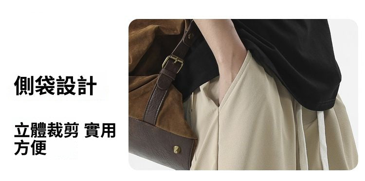 CBALZ2501-1B 夏季百搭通勤休閒速乾輕薄港風寬鬆日系闊腿(3色)