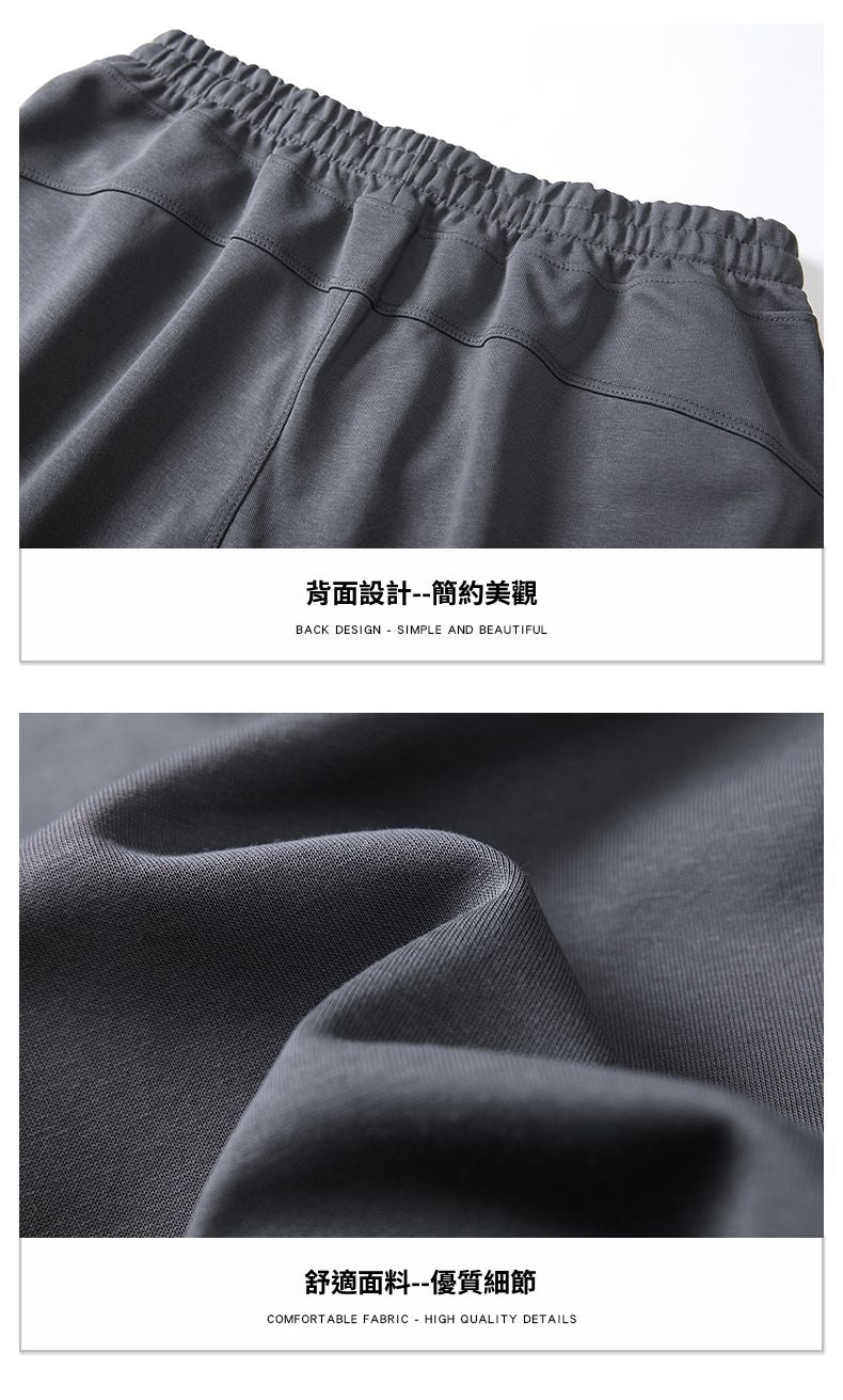 CBSD1002-1B 鬆緊腰運動短衛褲寬鬆中褲夏季休閒五分褲(5色)