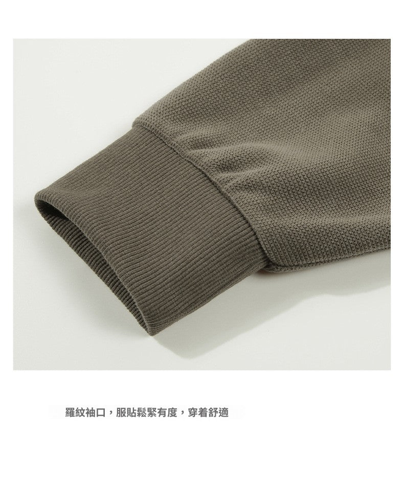 CBD55665-124B 日系格子插肩袖圓領套頭寬鬆束口插袋上衣(4色)
