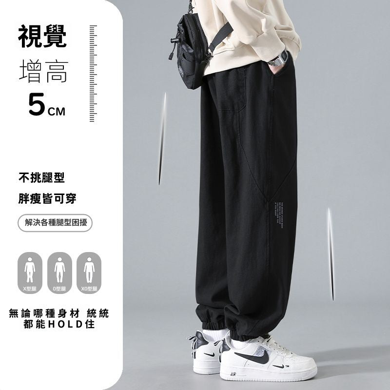 CBADD-YK537-1B 春秋季包邊休閒長褲港風直筒拼接闊腿褲(3色)