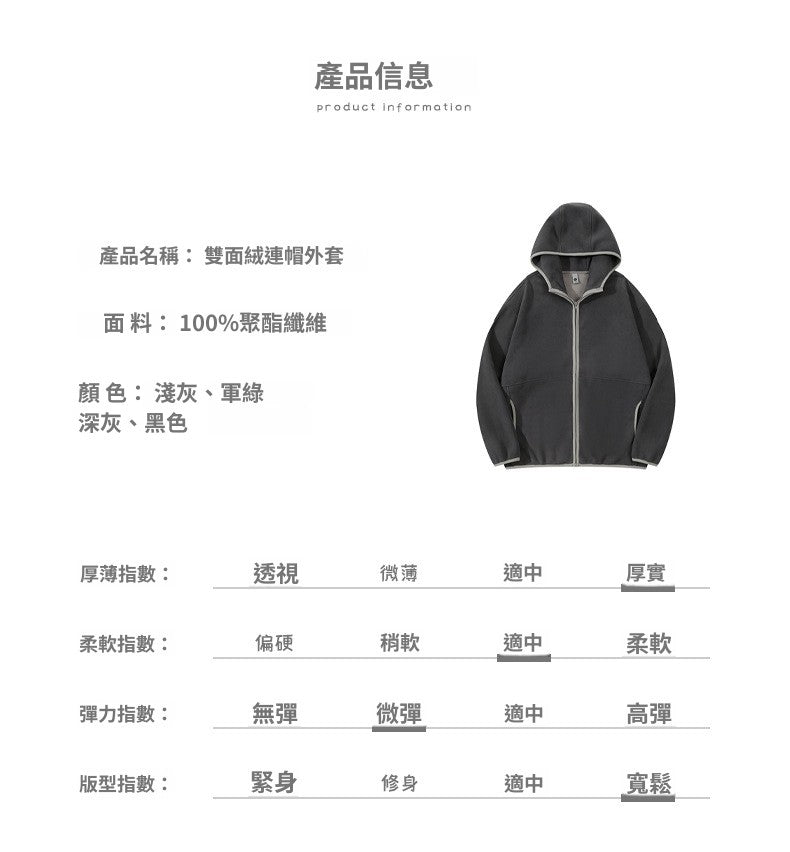 CBC55679-124B 連帽搖粒絨開衫保暖冬季衣服外套拼色加絨夾克拉鍊(4色)
