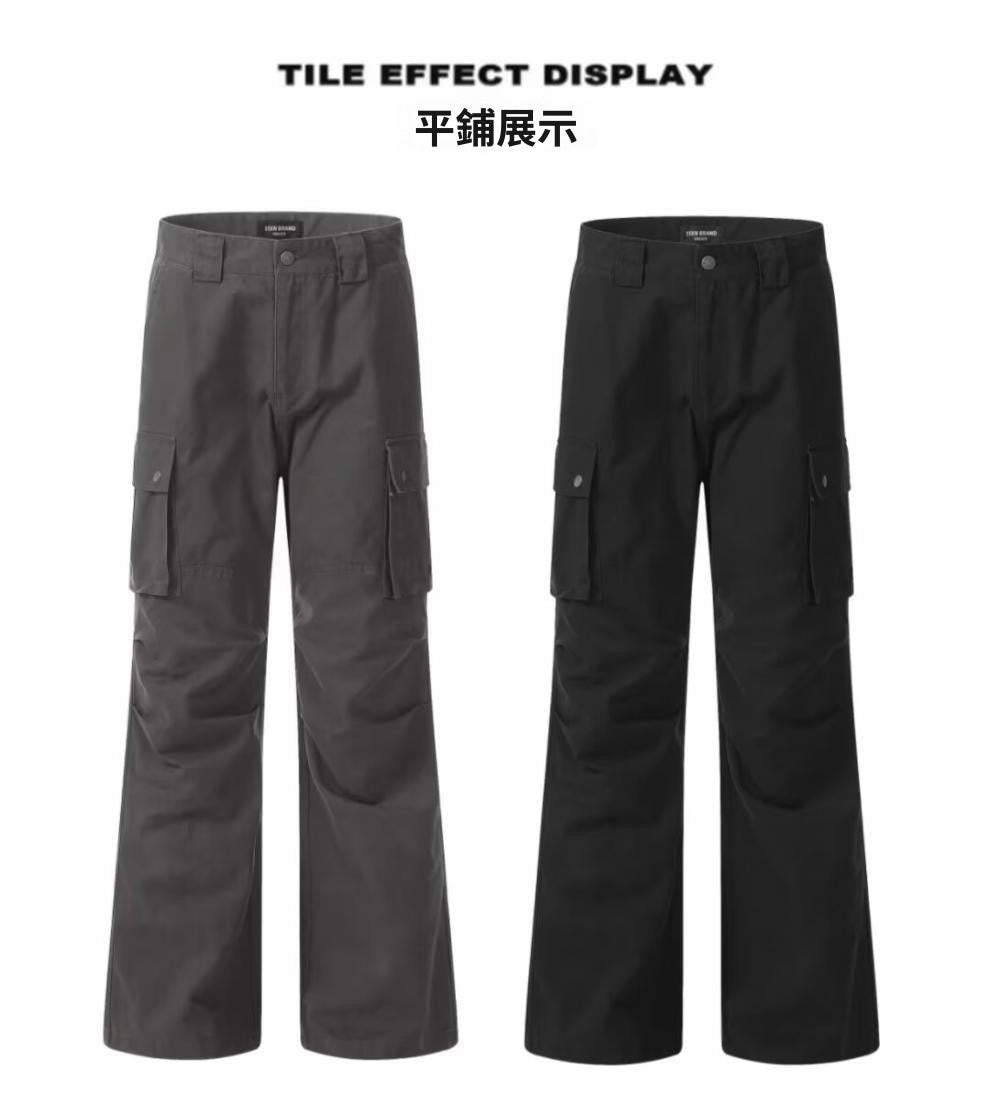 CBA45-100B 寬鬆休閒褲百搭夏季薄款墜感闊腿拖地長褲(2色)