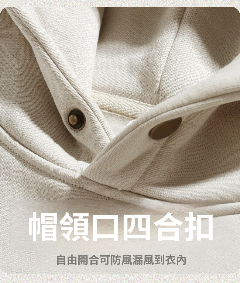 CBDK3766-1-8H 復古美式重磅連帽春季款寬鬆純長袖上衣(男女同款.4色)