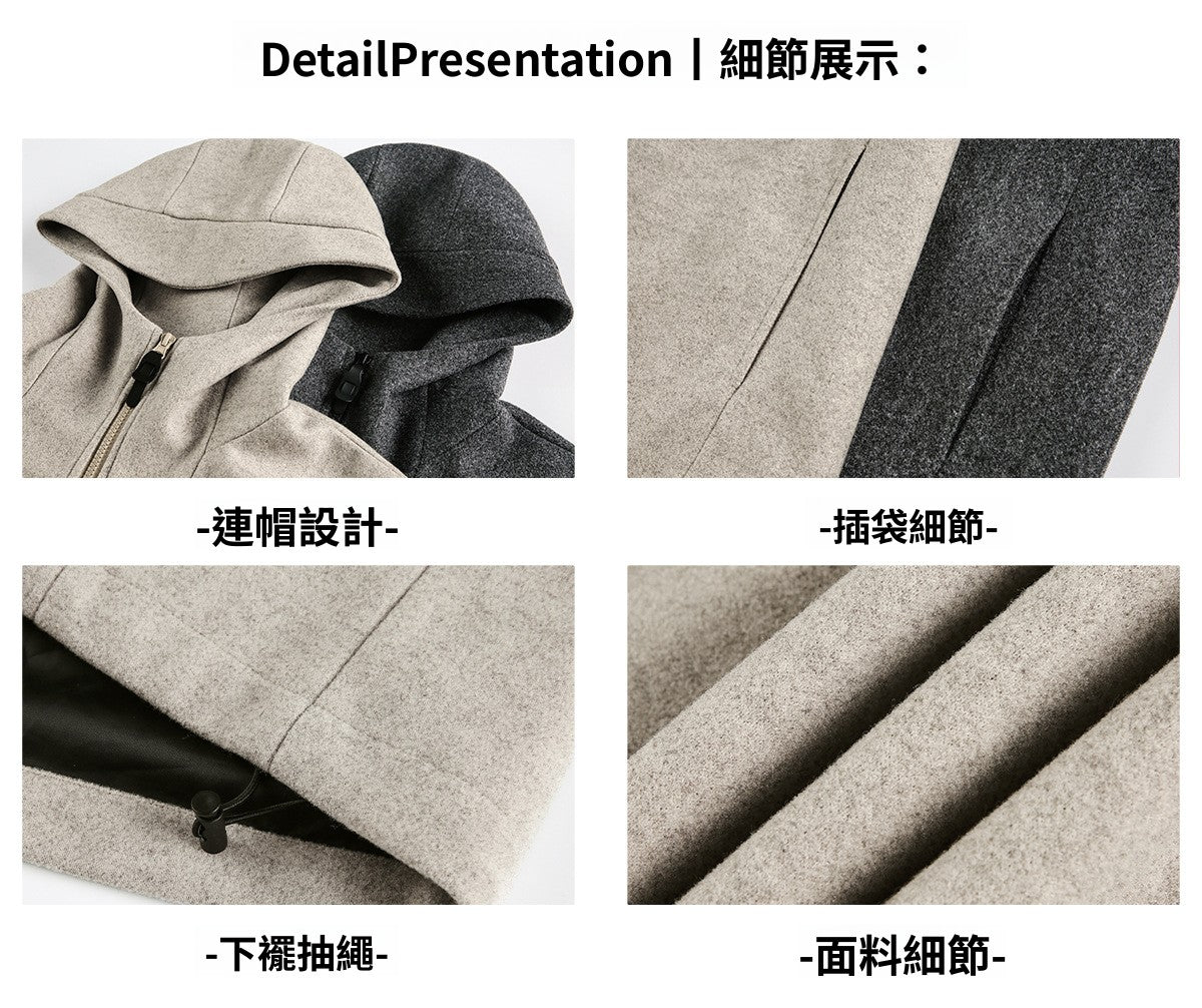 CBCMJ6037-8H 老錢風商務毛呢夾克短寬廓形加厚保暖休閒外套(2色)