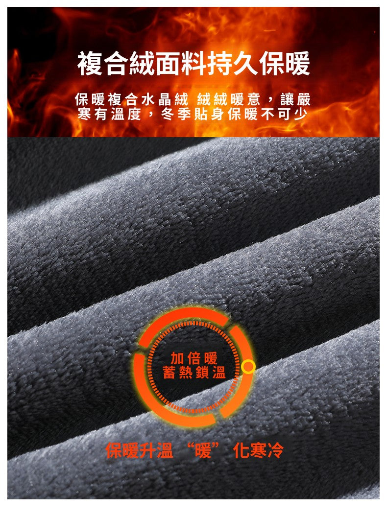 CBAKJG63-65B 冬季加絨加厚保暖牛仔褲寬鬆直筒鬆緊腰(3色)