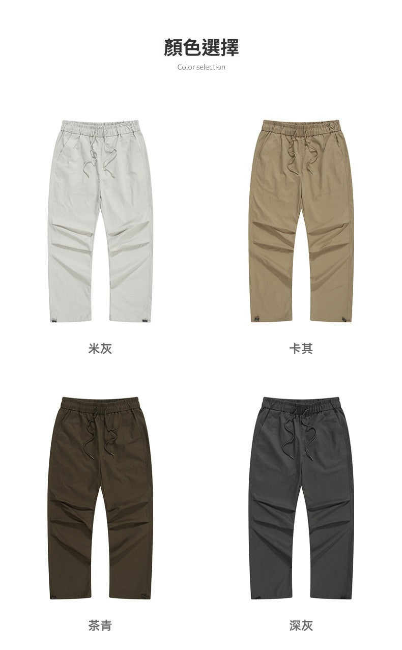CBA93266-124B 水洗垂感傘兵褲抽繩束脚休閒褲(5色)