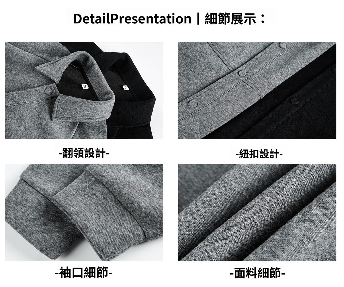 CBCMJ6038-8H 翻領插肩袖休閒呢子外套(2色)