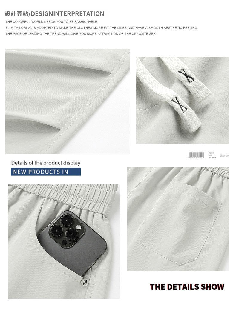 CBS2535-124B 夏季寬鬆冰絲凉感薄款休閒褲七分褲(4色)