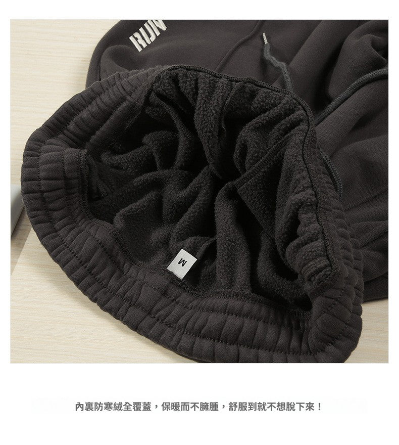 CBA95255-124B 加絨330g衛褲秋季寬鬆中性字母刺繡直筒休閒褲(3色)
