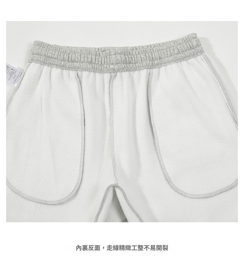 CBA95255-124B 加絨330g衛褲秋季寬鬆中性字母刺繡直筒休閒褲(3色)