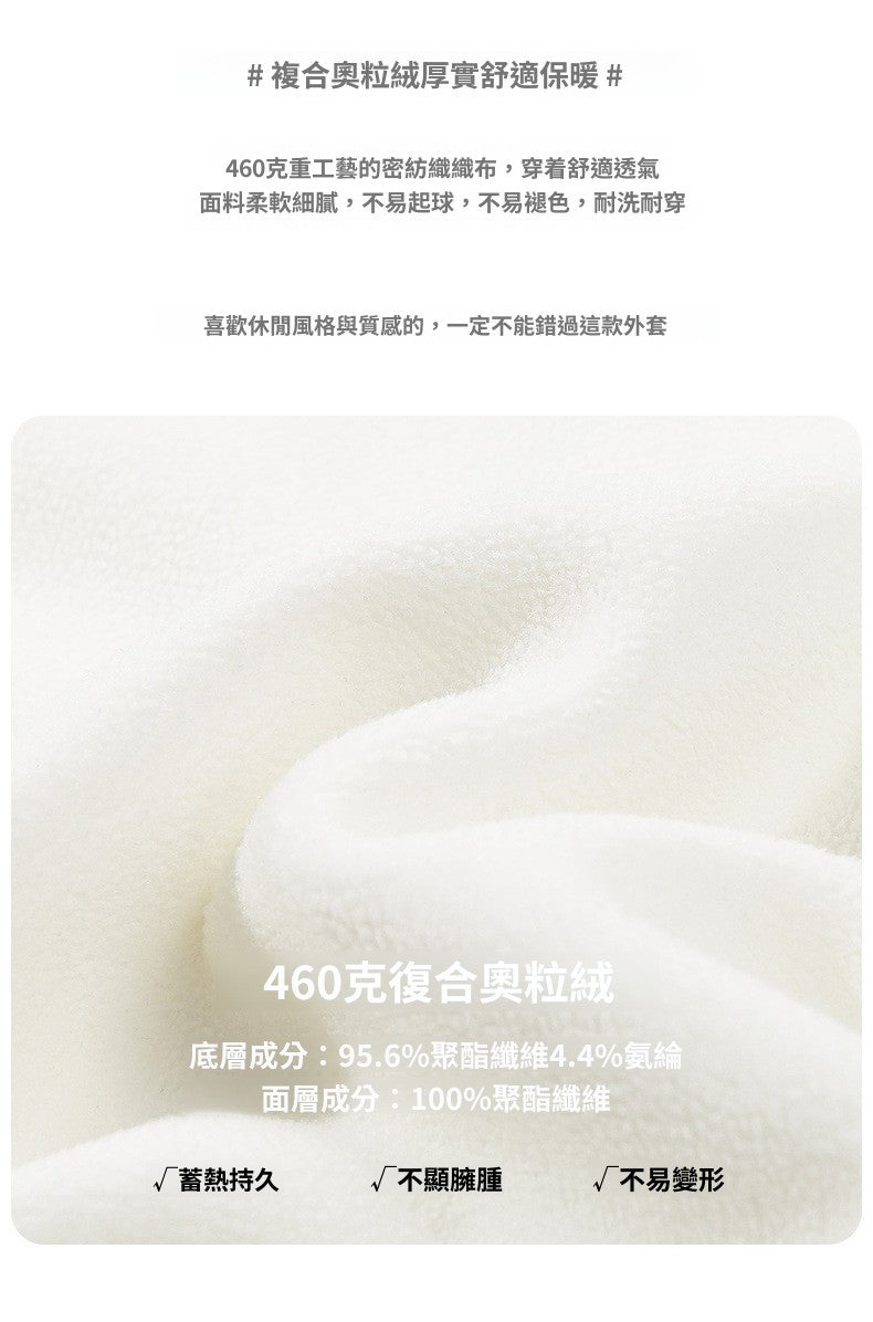 CBC55687-124B 冬季460g厚實保暖加絨衛衣立領拉鍊開衫外套(4色)