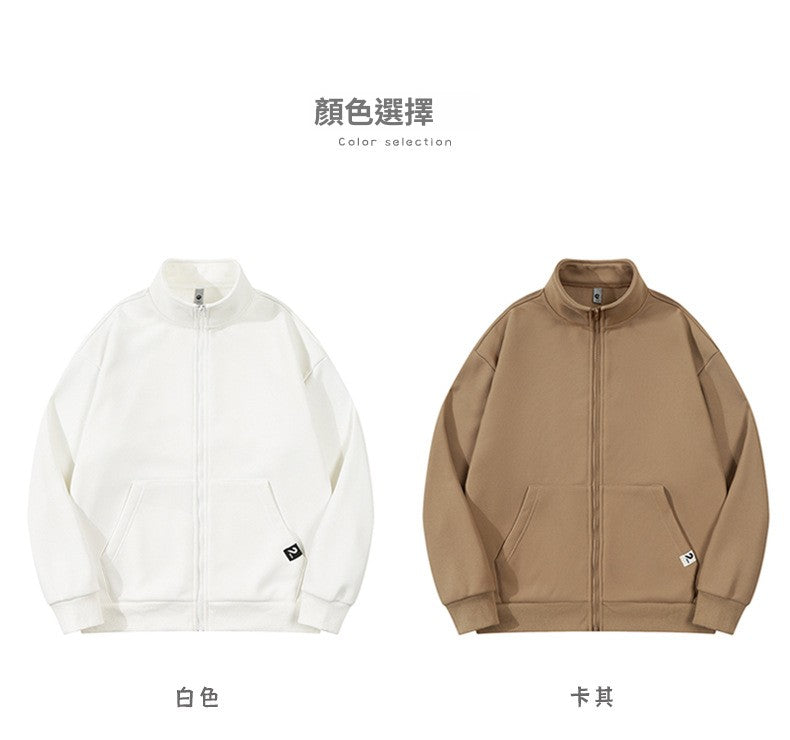 CBC55687-124B 冬季460g厚實保暖加絨衛衣立領拉鍊開衫外套(4色)