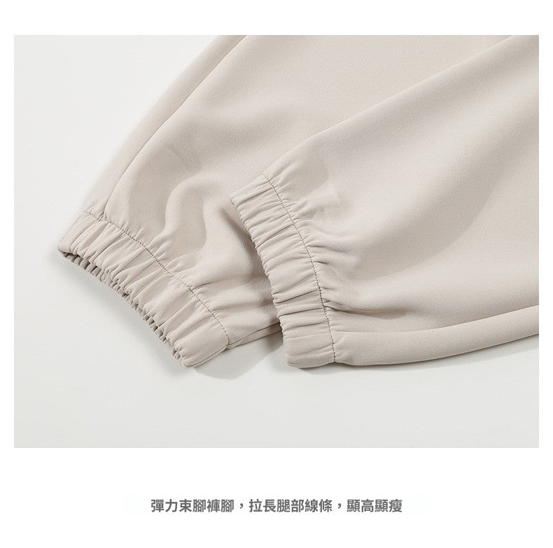 CBA93265-124B 空氣層分割設計感鬆緊束脚衛褲寬鬆秋季長褲(5色)