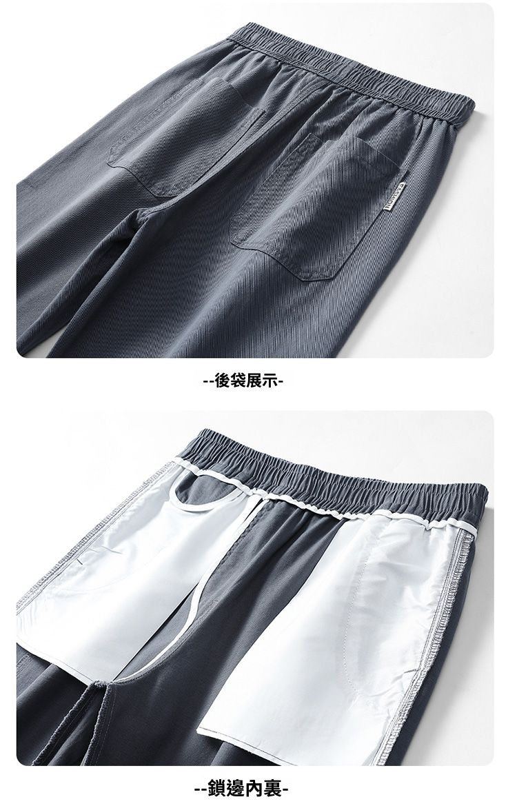 CBAMP2502-65B 夏季純棉水洗復古鬆緊腰直筒休閒褲(5色)