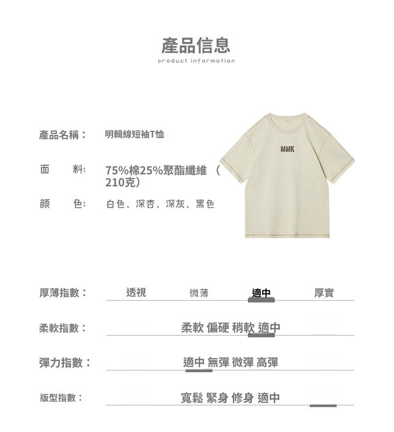 CBE21760-4-124B 夏季字母印花T恤斜紋棉半袖(4色)