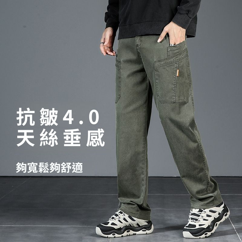 CBAYM6106-1B 工裝休閒褲春季潮牌直筒寬鬆休閒褲(4色)