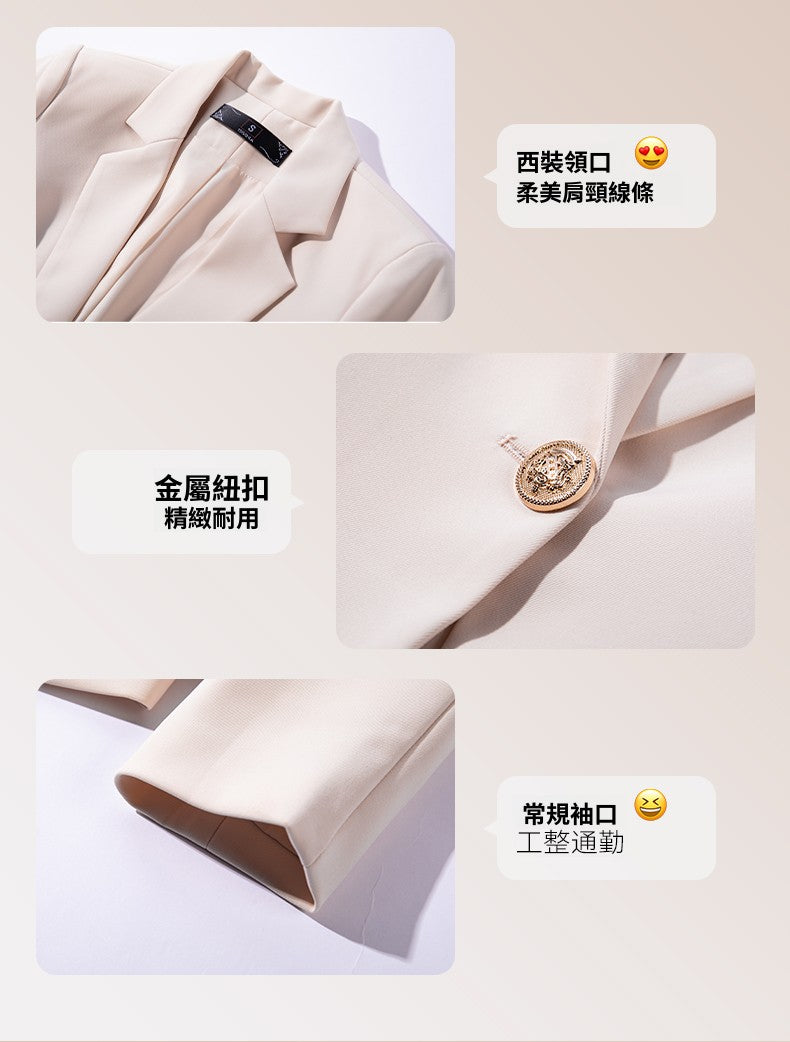 CGC70078-33B 短款春夏季一粒扣修身簡約西裝外套(3色)