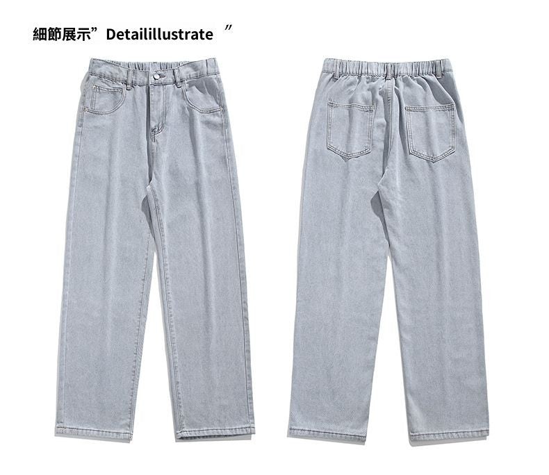 CBALL302-1B 冬季加絨加厚美式高街牛仔褲寬鬆直筒鬆緊腰(3色)