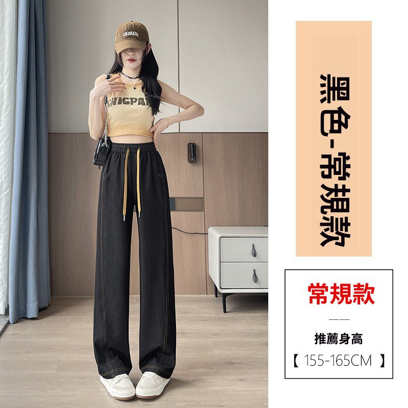 📺︎︎ CGA9356-36H 丹寧深藍色闊腿牛仔褲春夏季冰絲直筒拖地褲(2色)