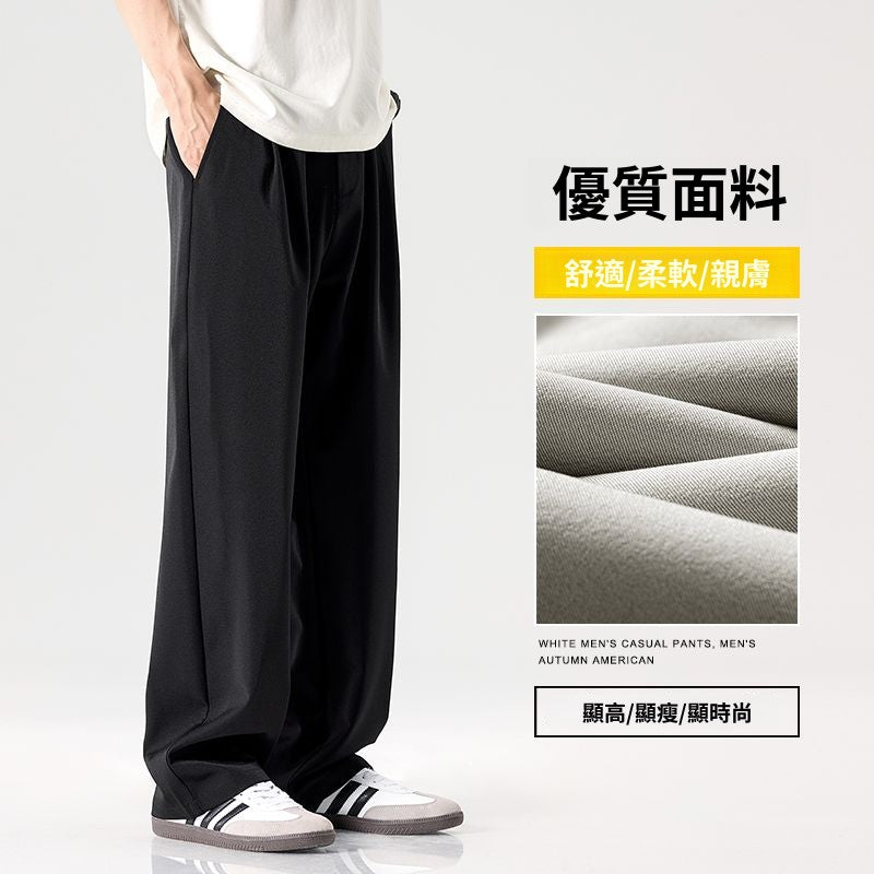 CBAYYS8168-1B 春夏垂墜感直筒西裝褲寬鬆韓版休閒闊腿長褲(3色)