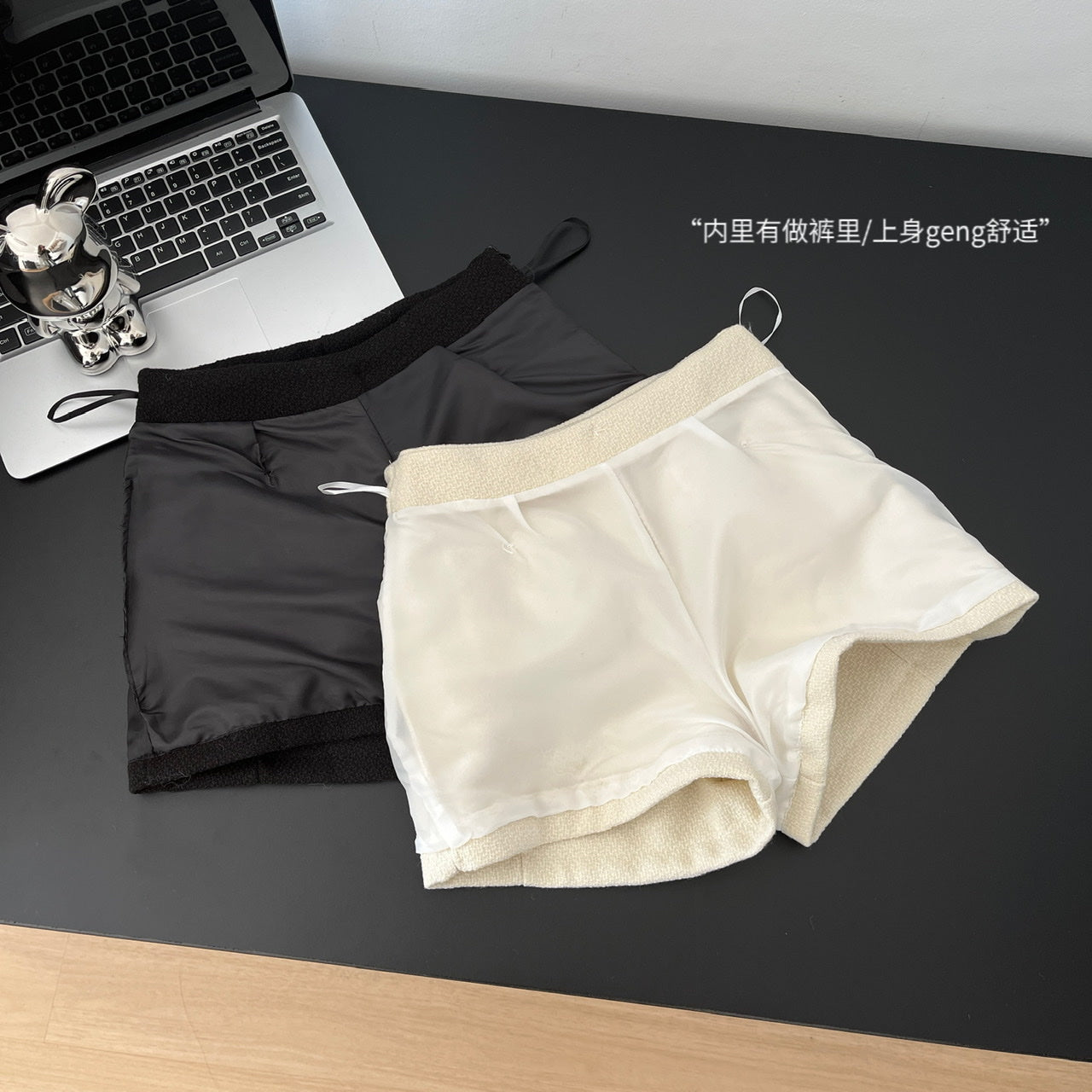 CGS3079-71B 專櫃品牌秋冬短款粗花呢短褲(2色)