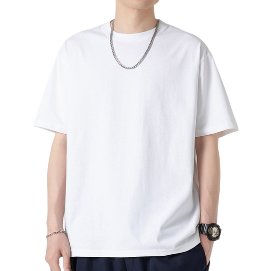 CBE501123-14A-TD  基礎款重磅240克純色緊密精梳純棉寬鬆圓領T恤(男女同款.16色)