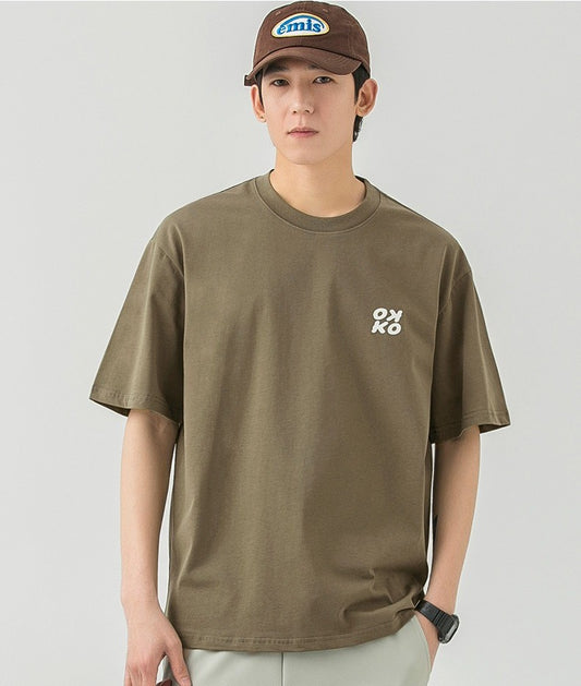CBE1390-96B 純棉200克國潮T恤短袖寬鬆上衣字母印花