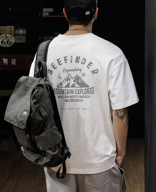 CBE335-96B 純棉200克國潮T恤短袖寬鬆上衣字母印花(3色)