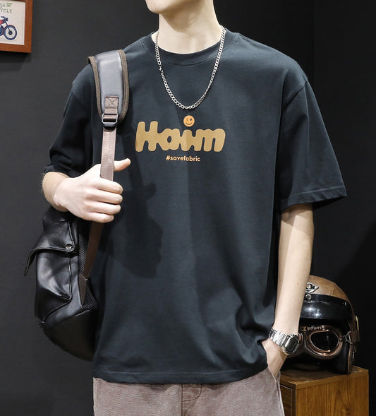 CBE1457-96B 純棉200克國潮T恤短袖寬鬆上衣字母印花(3色)