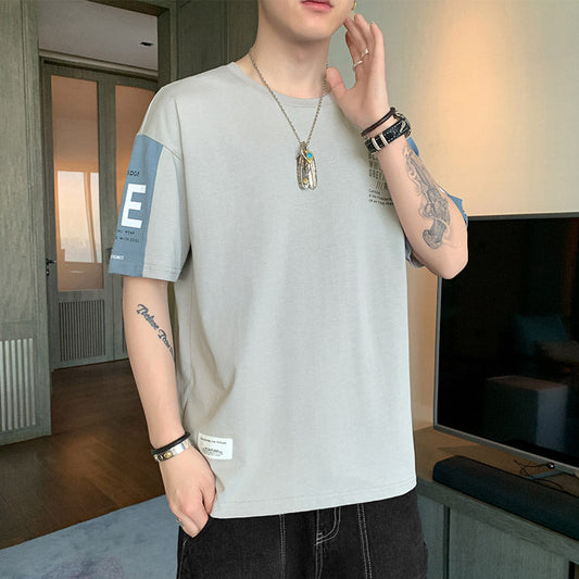CBEM81131-103-1B 夏季男士短袖T恤純棉上衣服圓領寬鬆潮牌男生半袖青少年(3色)