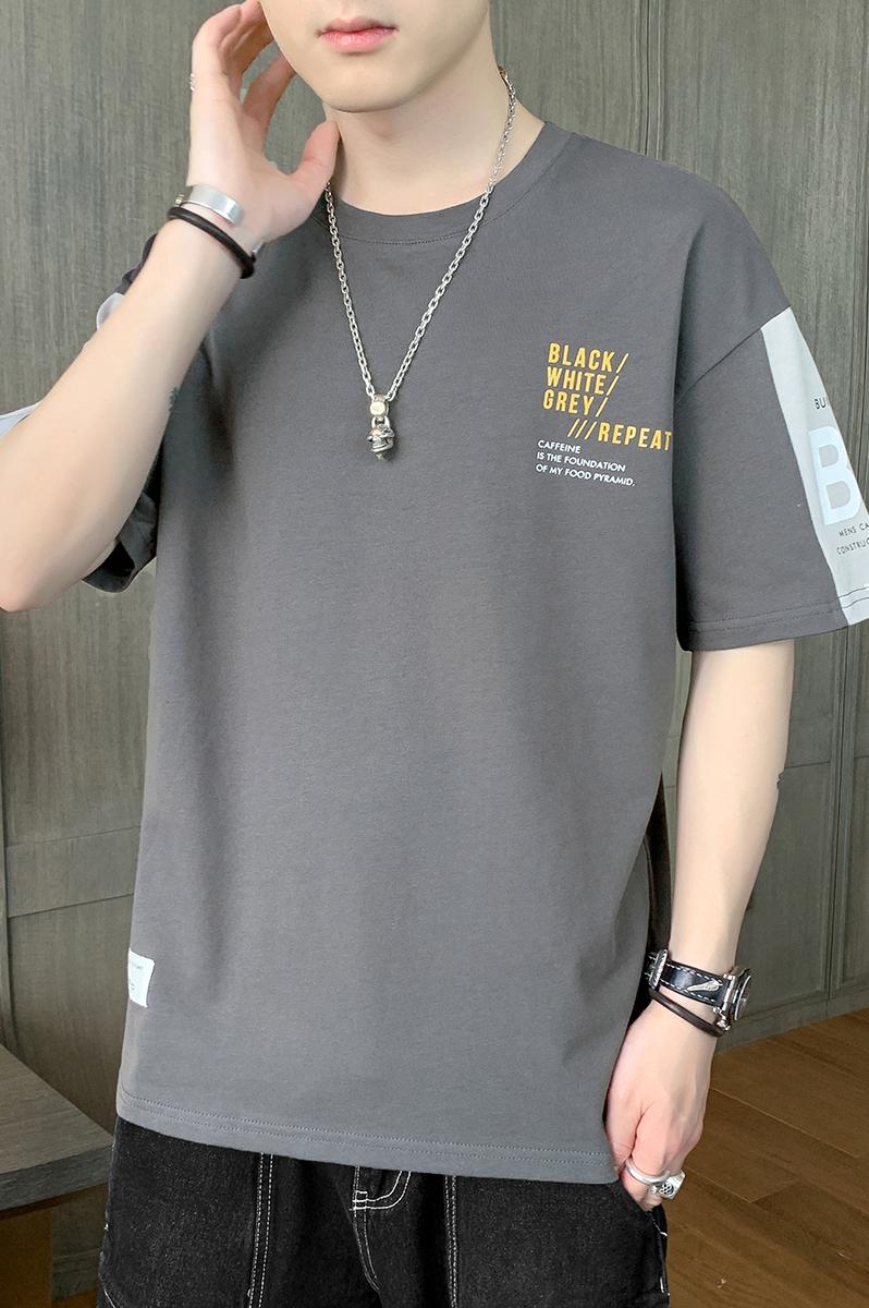 CBEM81131-103-1B 夏季男士短袖T恤純棉上衣服圓領寬鬆潮牌男生半袖青少年(3色)