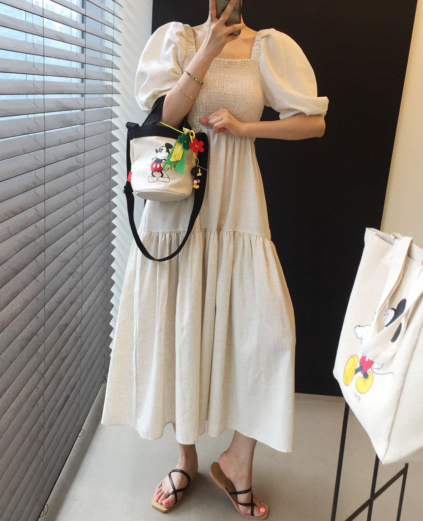 CGB9530-36H 韓版夏季法式領顯瘦氣質連衣裙(2色)
