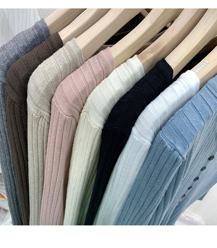 CGDDG-6606-2-42B 冰絲針織V領衫秋冬薄款長袖(8色)