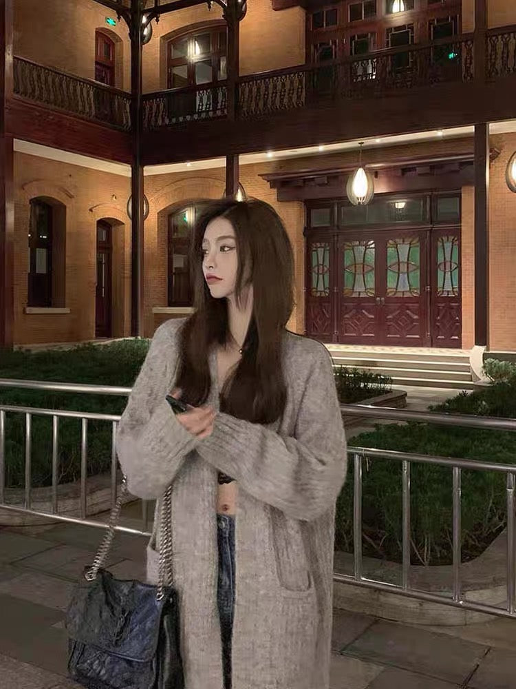 CGC3243-119B 春秋季中長款開衫針織外套(2色)