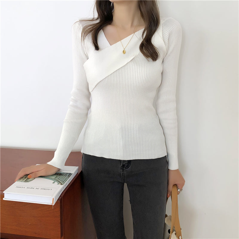 📺︎︎ CGD141-88B 秋冬不規則修身長袖內搭打底針織衫(7色)